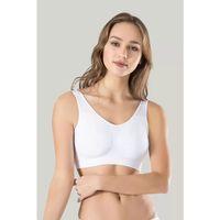 Kadın Beyaz Kalın Askılı Çıkarılabilir Pedli Örme Seamless Dikişsiz Basic Büstiyer