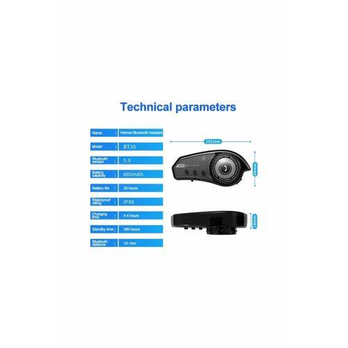 Bt35 Kask Kulaklık Bluetooth 5.0 Motosiklet Interkom Su Geçirmez Kablosuz Kulaklık