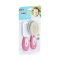 Doğal Kıl Fırça Tarak Seti 519 Pembe