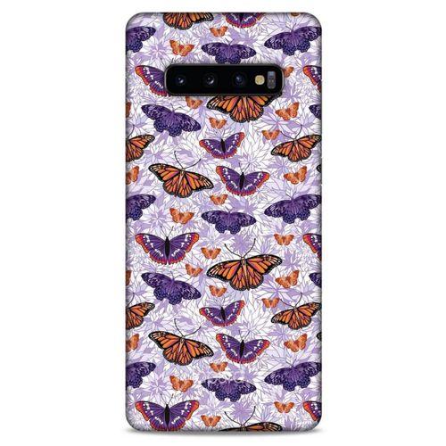 Samsung Galaxy S10 Plus Kılıf Kelebek Etkisi (45) Liquid Air Kılıf Mavi Toz Pembe