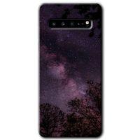 Samsung Galaxy S10 Plus HD Baskılı Kılıf + 9D Tam Ekran Koruyucu - Gece Galaksi