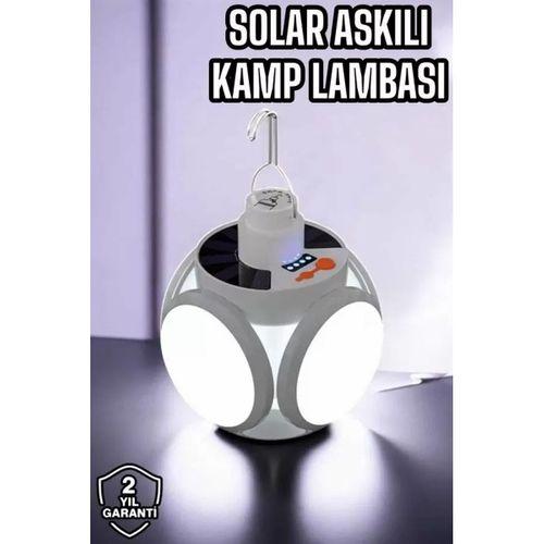 Güneş Enerjili Solar Aydınlatma Kamp Çadır Lambası Ampül Led Şarjlı El Feneri Işıldak