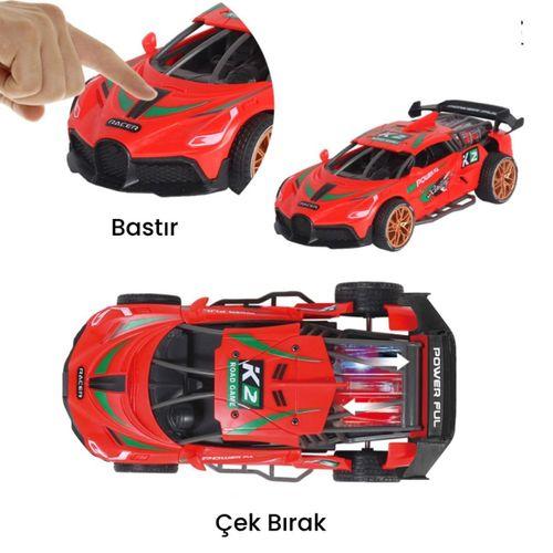 Sürtmeli Sesli Işıklı Spor Arabalar 18 cm - Kırmızı