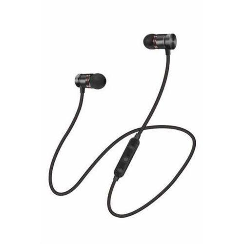 Sports Mıknatıslı Siyah Bluetooth Kulaklık Kablolu Uzun Pil Ömrü