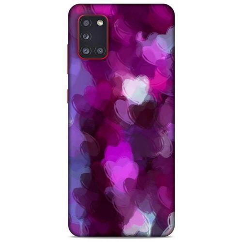 Samsung Galaxy A31 Uyumlu Kılıf Mor Delisi (42) Rugged Armor Kılıf Kalp