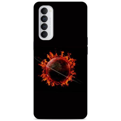 Lopard Oppo Reno 4 Pro Uyumlu Kılıf FireX (47) Crystal Flex Kılıf Satürn Ateşi