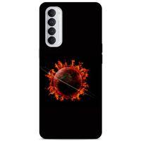Lopard Oppo Reno 4 Pro Uyumlu Kılıf FireX (47) Crystal Flex Kılıf Satürn Ateşi