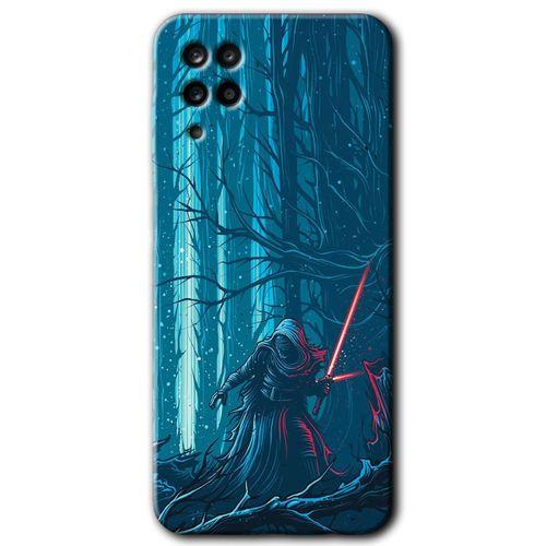 MRCİLETİSİM Samsung Galaxy M12 Kılıf HD Desen Baskılı Arka Kapak + Temperli Cam - Jedi