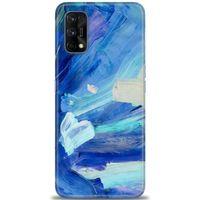 Realme 7 Pro Kılıf HD Baskılı Kılıf - Mavi Beyaz + Tam Ekran Koruyucu