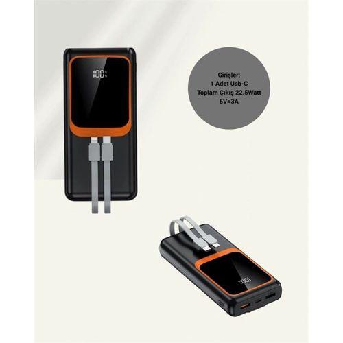 20.000 Mah Powerbank – 22.5w Hızlı Şarj, Çok Kablolu, Dijital Göstergeli