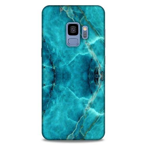 Mermer Desenli (13) Tema Silikon Kap Turkuaz Samsung Galaxy S9 Kılıf