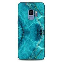 Mermer Desenli (13) Tema Silikon Kap Turkuaz Samsung Galaxy S9 Kılıf