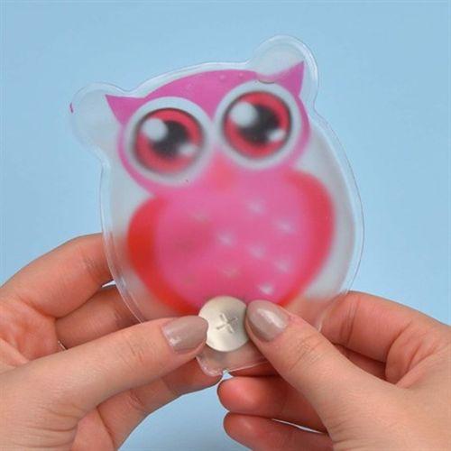 Pembe Baykuş Cep Sobası,El Isıtıcı,2 Adet Sıcak Su Torbası Pvc  9Cm