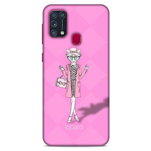 Samsung Galaxy M31 Kılıf FunnyMaX (21) Koruyucu Kapak Şeker Pembe Kedi