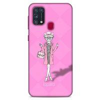 Samsung Galaxy M31 Kılıf FunnyMaX (21) Koruyucu Kapak Şeker Pembe Kedi