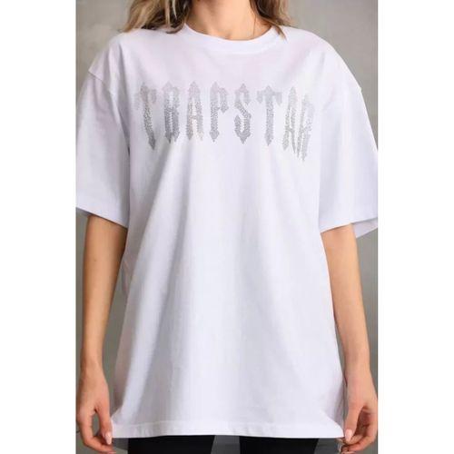 Pilelistore Unisex Taş Desenli Oversize T-Shirt - Beyaz