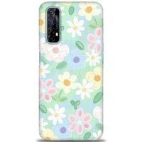 Realme 7 Kılıf HD Baskılı Kılıf - Çiçekk + Tam Ekran Koruyucu