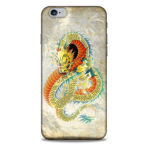 Apple Iphone 6 Plus Kılıf Dragons (21) Koruyucu Kapak Ejderha Dövme Sarı