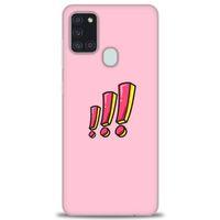 Samsung Galaxy A21S Kılıf HD Baskılı Kılıf - Ünlem + Tam Ekran Koruyucu