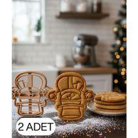 2Li Noel Askeri Fındıkkıran Kurabiye Kalıbı Şapkalı Asker Çift Parça Şeker ve Oyun Hamuru Kesici