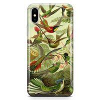 Apple iPhone XS Max Kılıf Suluboya Trochilus Arka Kapak Koruma Desenli Full Koruyucu