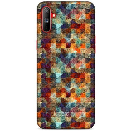 Oppo Realme C3 Kılıf Pastel Renkler (4) Koruma Kılıfı Yeşil Kırmızı