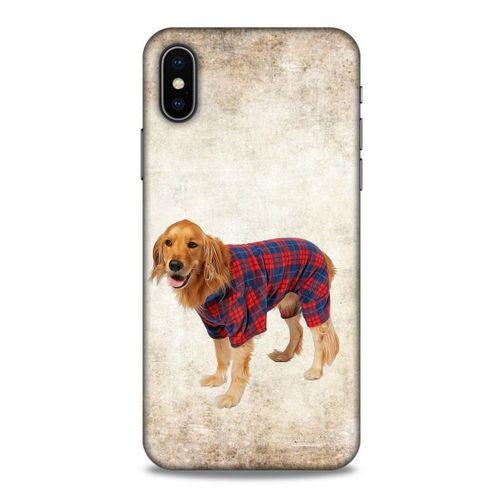 Apple Iphone X Kılıf Köpek Kıyafetleri (47) Crystal Flex Kılıf Golden Gömlek