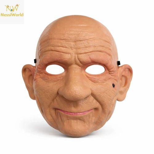 Gerçekçi Yaşlı Adam Maskesi – Lateks Görünümlü Plastik Korku Maskesi