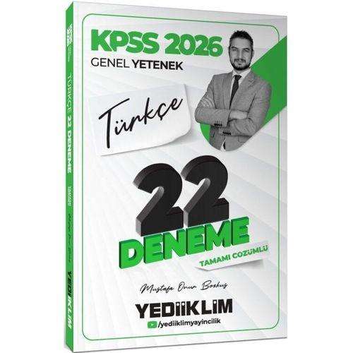 2026 KPSS Genel Yetenek Türkçe Tamamı Çözümlü 22 Deneme Sınavı Yediiklim Yayınları