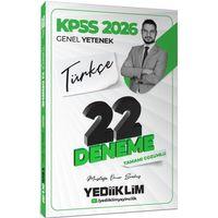 2026 KPSS Genel Yetenek Türkçe Tamamı Çözümlü 22 Deneme Sınavı Yediiklim Yayınları
