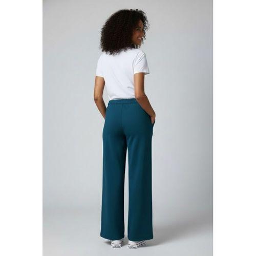 Kadın İki İplik Rahat Kalıp Yüksek Bel Geniş Paça Pantolon SPR26EAK988