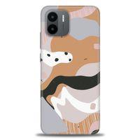 Xiaomi Redmi A1 Kılıf HD Baskılı Kılıf - Kahve Beyaz + Tam Ekran Koruyucu