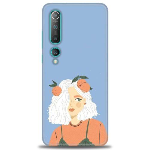 Xiaomi Mi 10 Kılıf HD Baskılı Kılıf - Beyaz Saçlı Kız + Tam Ekran Koruyucu