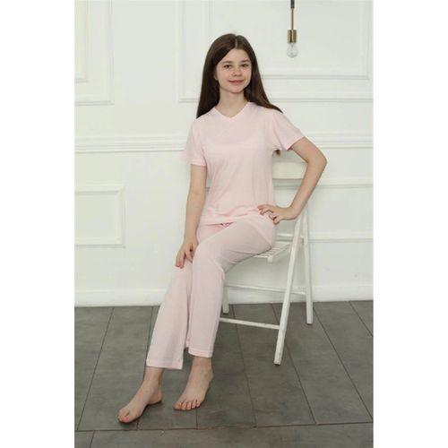 Kız Çocuk Penye Pijama Takım Pembe