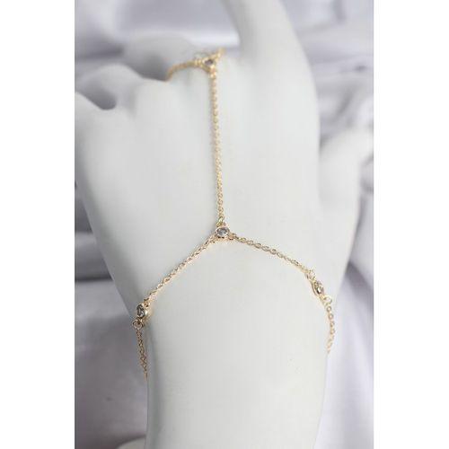 Pirinç Gold Renk Zirkon Taşlı Kadın Şahmeran