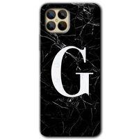 Omix X600 Kılıf HD Desen Baskılı Arka Kapak - Siyah Mermer Desenli G Harfi
