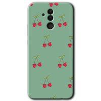 Huawei Mate 20 Lite Kılıf HD Desen Baskılı Arka Kapak - Kiraz Berry + Kırılmaz Cam