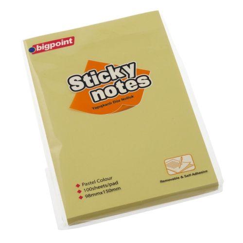 Bigpoint Yapışkanlı Not Kağıdı Düz 100x150mm Sarı