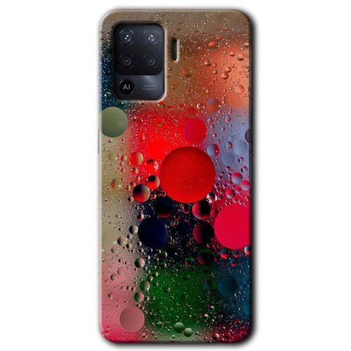 OPPO Oppo Reno 5 Lite Kılıf HD Desen Baskılı Arka Kapak + Temperli Cam - Wet Bubbles