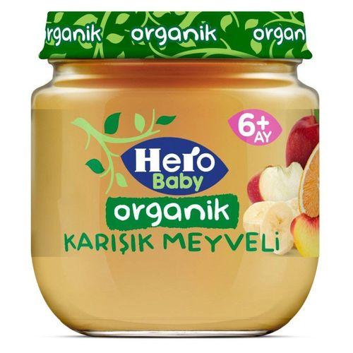 Hero Baby Hero Baby Organik Karışık Meyveli Püresi Kavanoz Mama 120 Gr