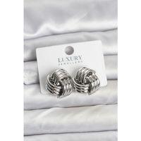 Pirinç Sarmal Gümüş Renk Kadın Küpe