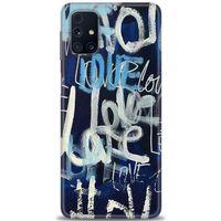 Samsung Galaxy M31S Kılıf HD Baskılı Kılıf - Love Mavi + Tam Ekran Koruyucu