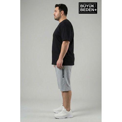 Büyük Beden Erkek Kapri Şort Brooklyn Baskılı Rahat Kalıp 3XL-6XL SPR26BSR591-02