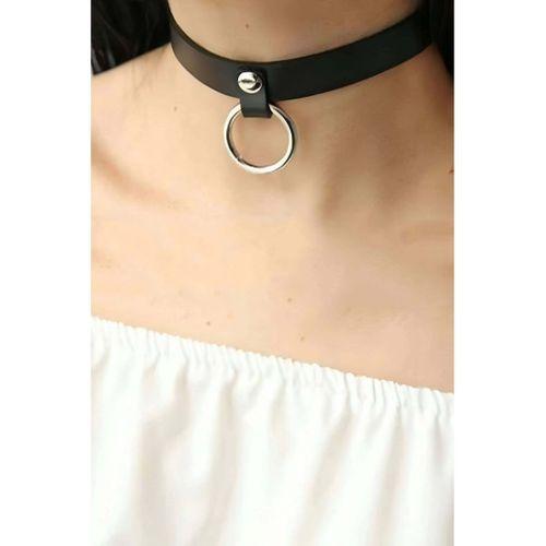 Halkalı Şık Deri Choker Tasma