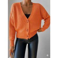 Kadın Uzun Kollu Düğme Detay Triko Bluz