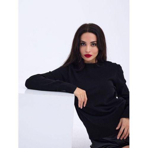 4217 TRİKO BASİC KAZAK-SİYAH