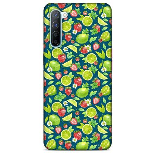 Frutix Çilek Lime  01 Oppo Reno 3 Kılıf Desenli Silikon