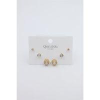 Çoklu Set Küpe - Altın
