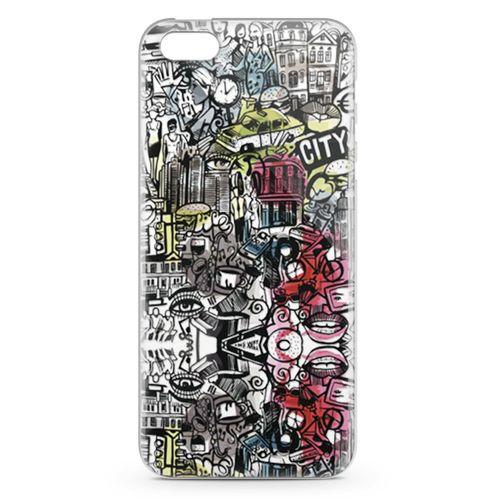 Apple iPhone SE Kılıf Çılgın Şehir Arka Kapak Koruma Desenli Full Koruyucu