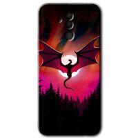 Huawei Mate 20 Lite Kılıf Baskılı Kapak - Dragon Night +Tam Kaplayan Mat Seramik